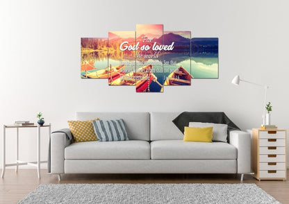 For God So Loved The World Wall Art Canvas Print - Christian Canvas Wall Art