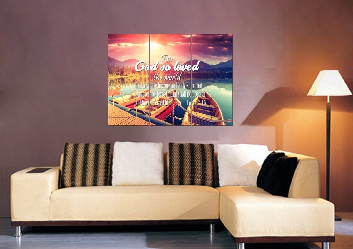 For God So Loved The World Wall Art Canvas Print - Christian Canvas Wall Art