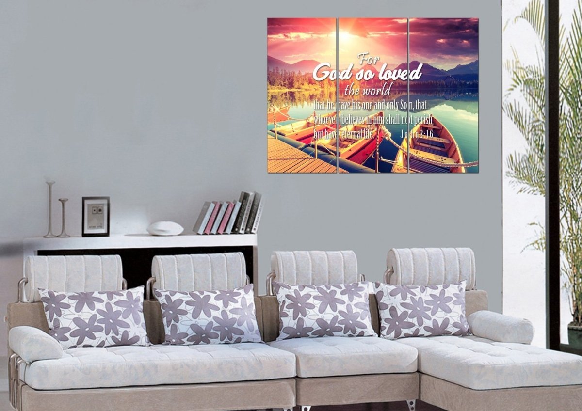 For God So Loved The World Wall Art Canvas Print - Christian Canvas Wall Art