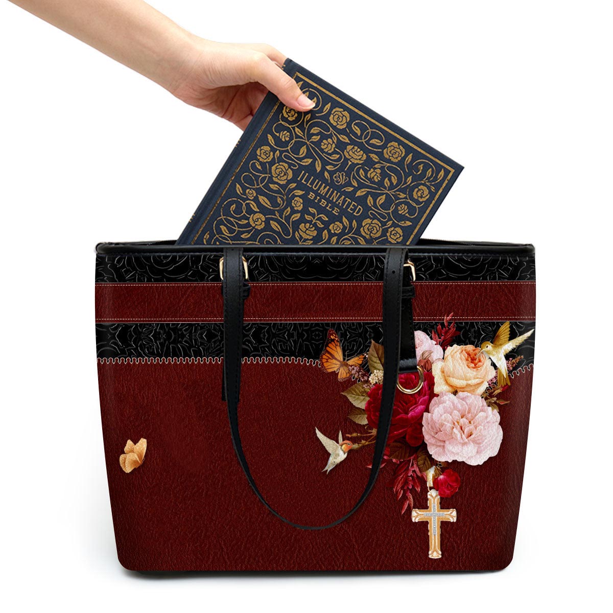 For I Am Not Ashamed Of The Gospel Personalized Pu Leather Tote Bag For Women - Mom Gifts For Mothers Day