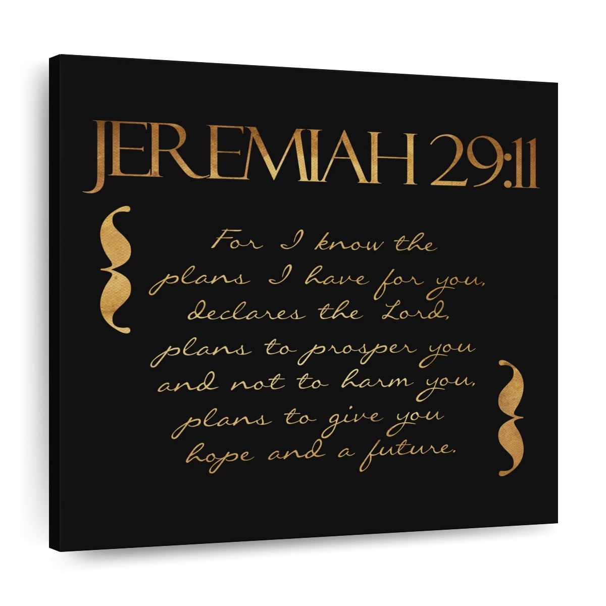 For I Know Square Canvas Wall Art - Bible Verse Wall Art Canvas - Religious Wall Hanging