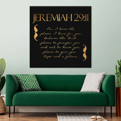 For I Know Square Canvas Wall Art - Bible Verse Wall Art Canvas - Religious Wall Hanging
