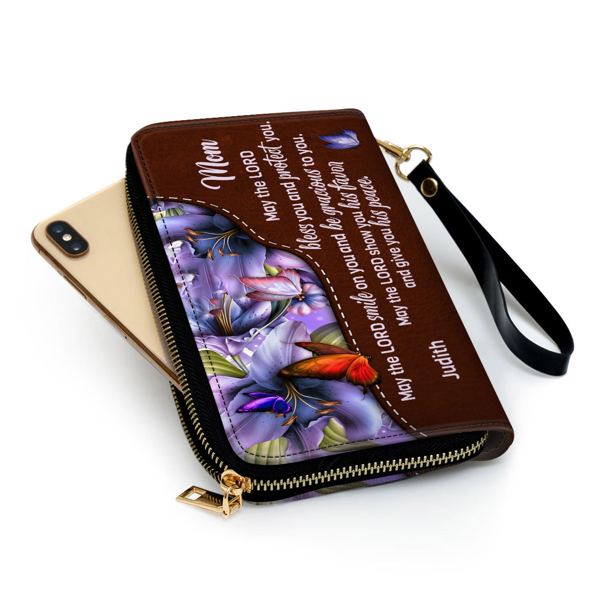 For Mom May The Lord Give You His Peace Clutch Purse For Women - Personalized Name - Christian Gifts For Women