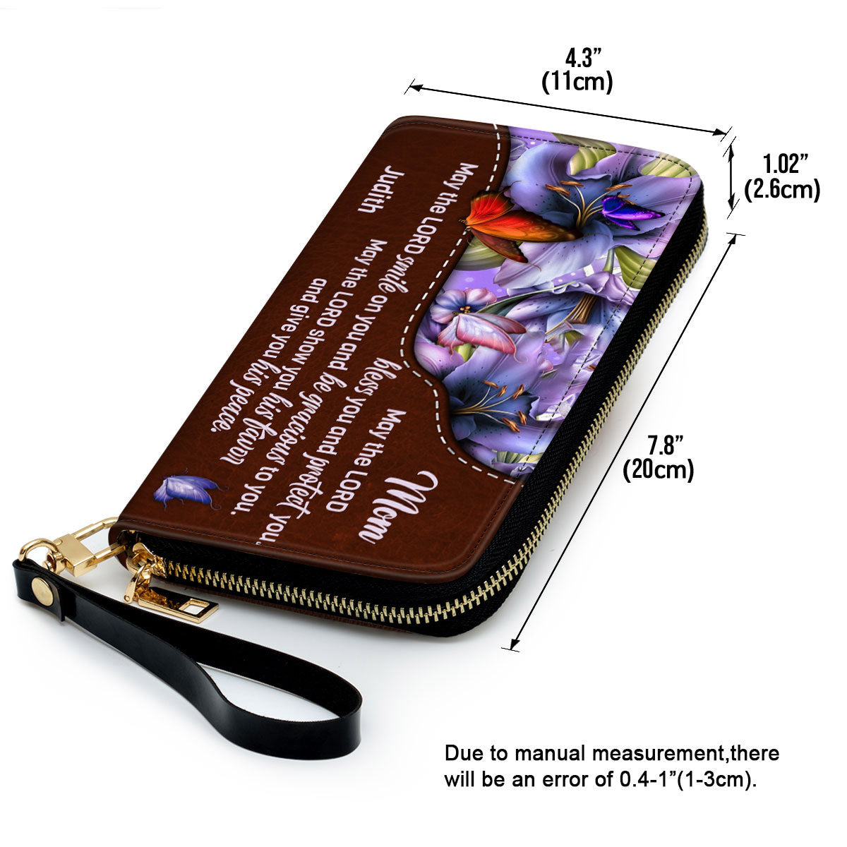 For Mom May The Lord Give You His Peace Clutch Purse For Women - Personalized Name - Christian Gifts For Women