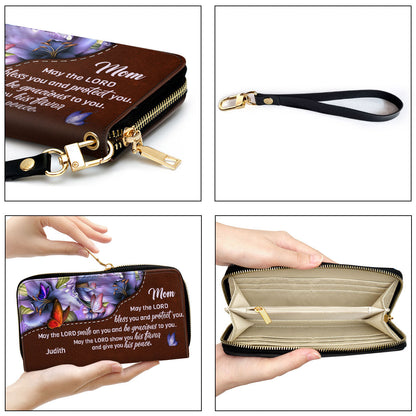 For Mom May The Lord Give You His Peace Clutch Purse For Women - Personalized Name - Christian Gifts For Women