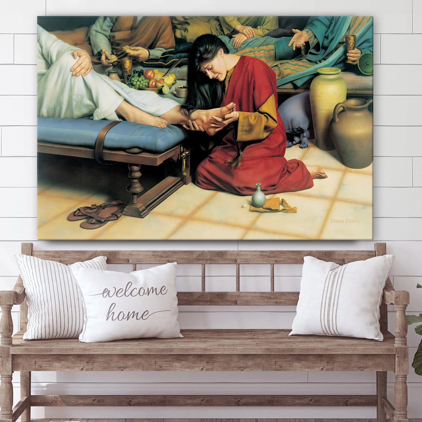 For She Loved Much Canvas Wall Art - Jesus Christ Picture - Canvas Christian Wall Art