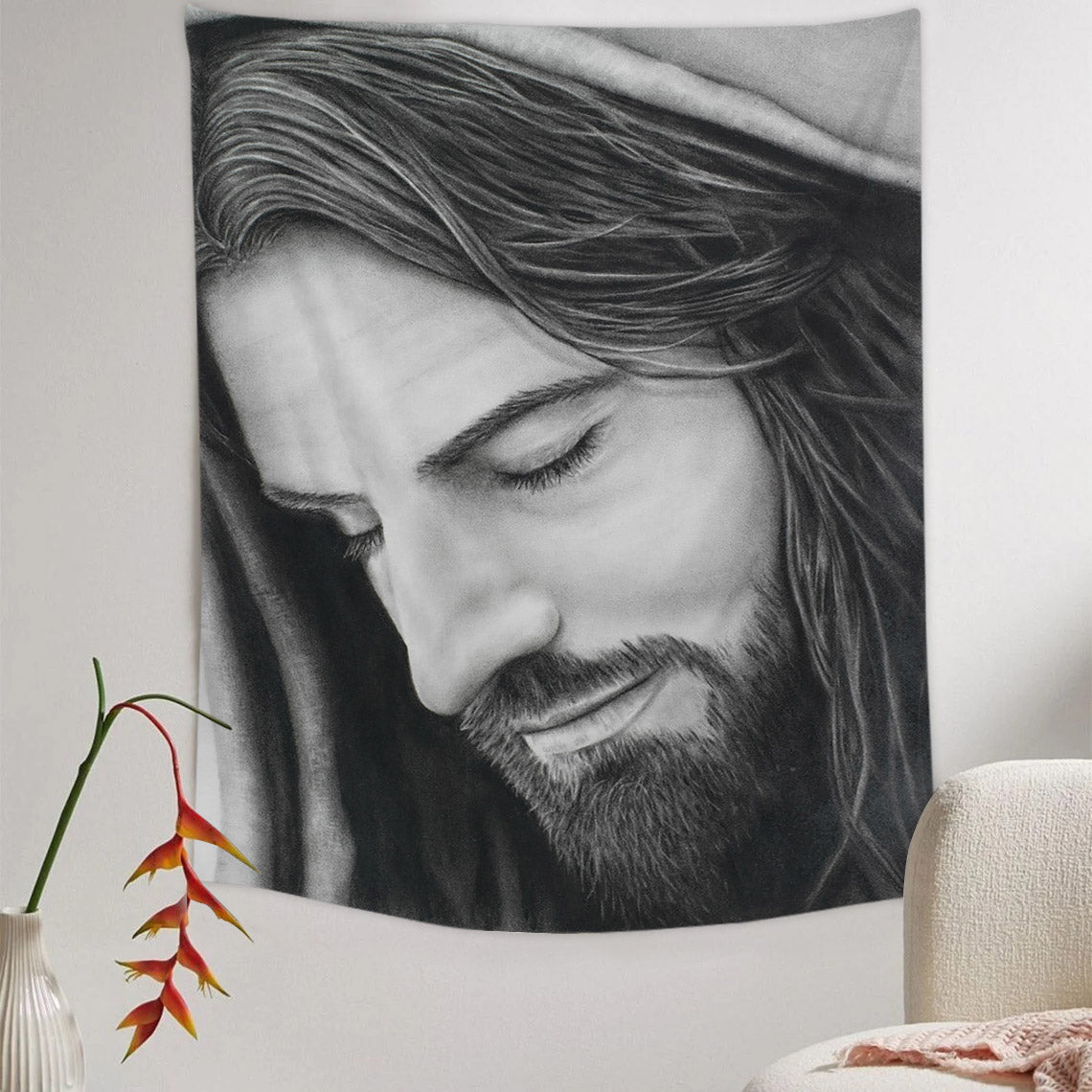 For Them Tapestry - Jesus Picture - Religious Tapestry - Christian Tapestry Wall Hangings