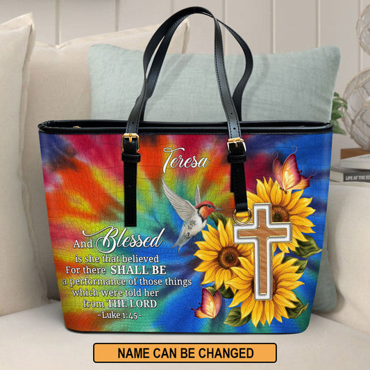 For There Shall Be A Performance Of Those Things Personalized Pu Leather Tote Bag For Women - Mom Gifts For Mothers Day