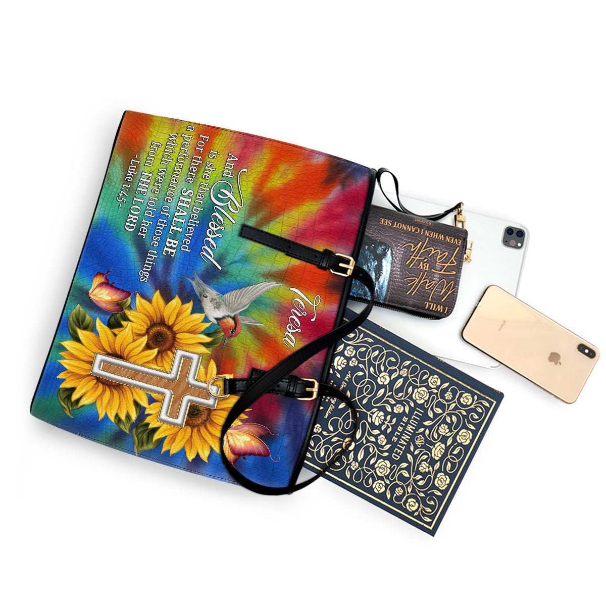 For There Shall Be A Performance Of Those Things Personalized Pu Leather Tote Bag For Women - Mom Gifts For Mothers Day