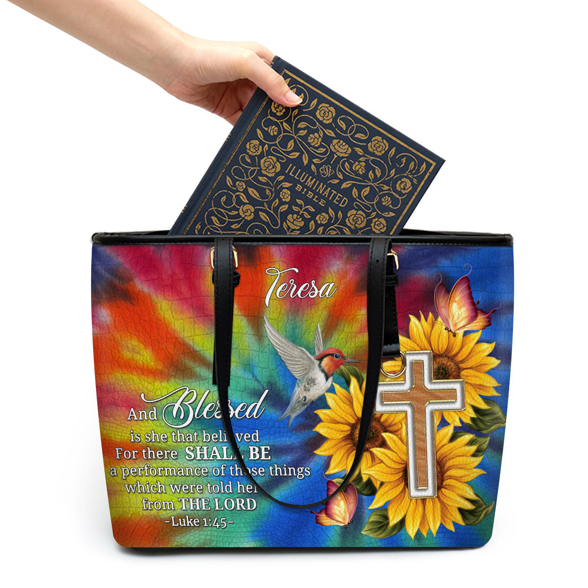 For There Shall Be A Performance Of Those Things Personalized Pu Leather Tote Bag For Women - Mom Gifts For Mothers Day