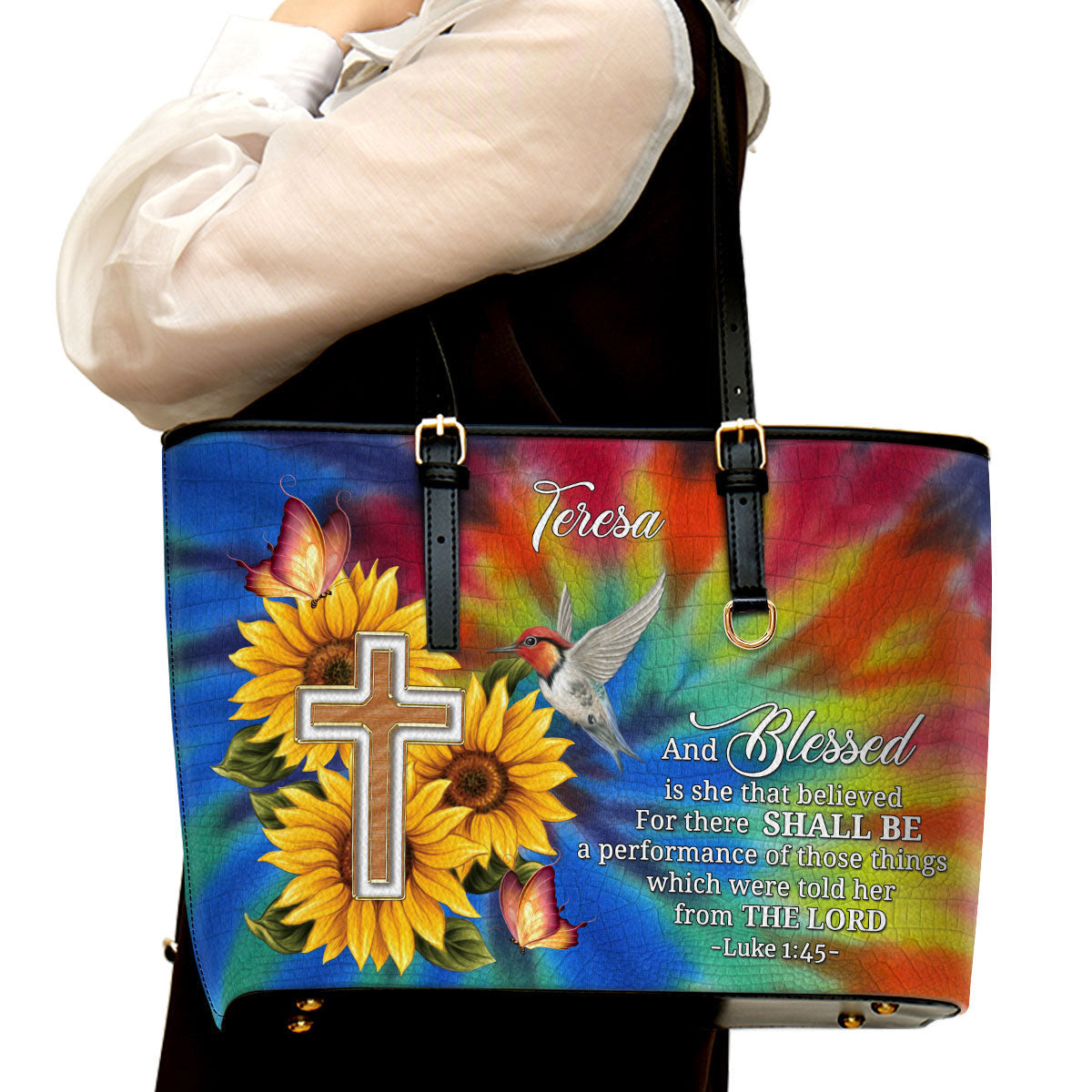 For There Shall Be A Performance Of Those Things Personalized Pu Leather Tote Bag For Women - Mom Gifts For Mothers Day