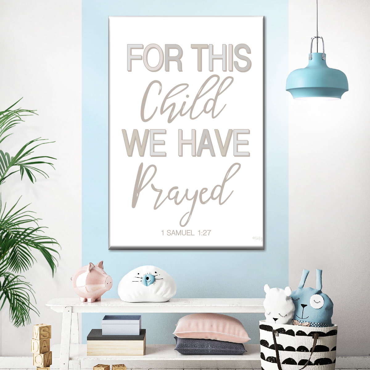 For This Child We Have Prayed Canvas Wall Art - Christian Wall Decor Art - Religious Wall Decor