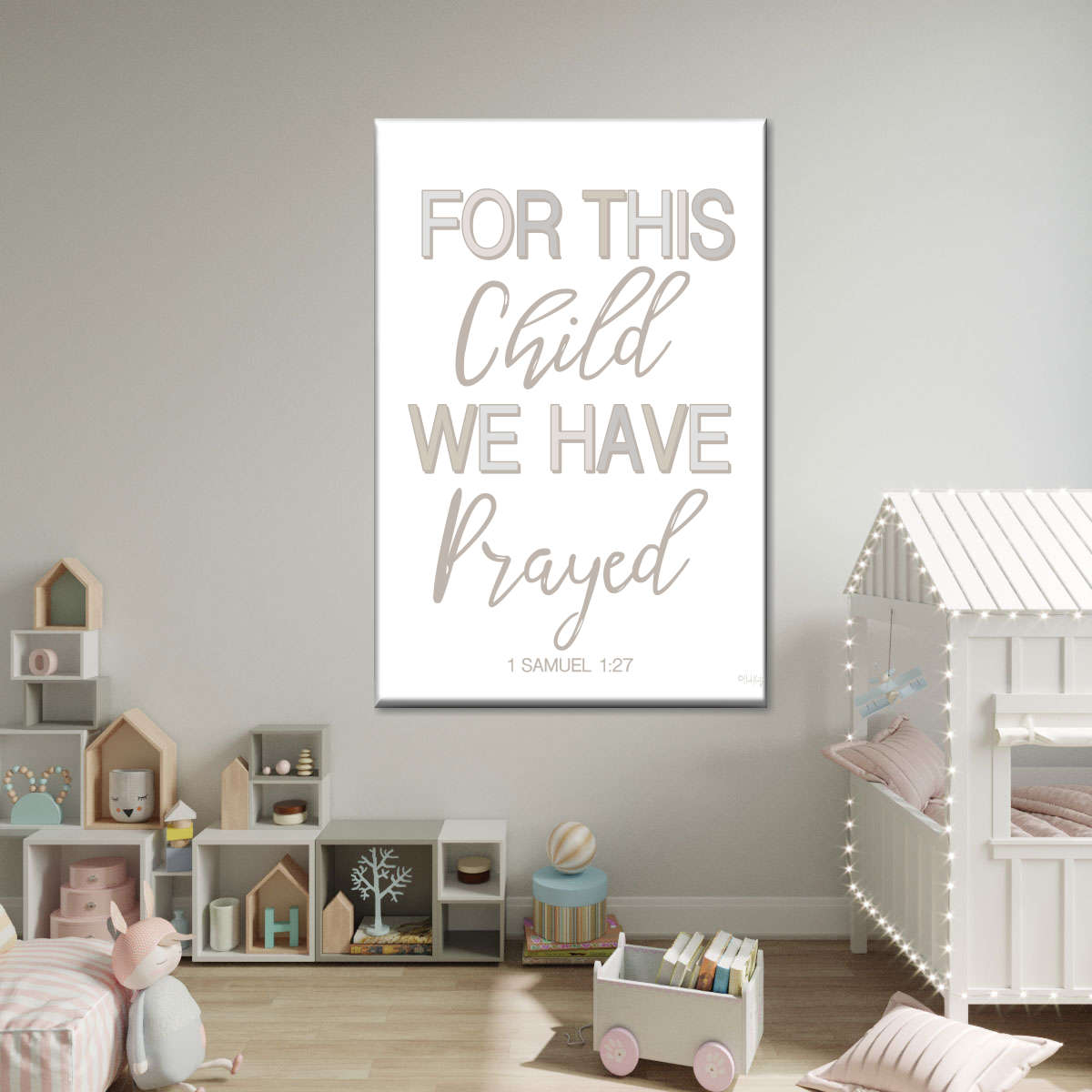 For This Child We Have Prayed Canvas Wall Art - Christian Wall Decor Art - Religious Wall Decor