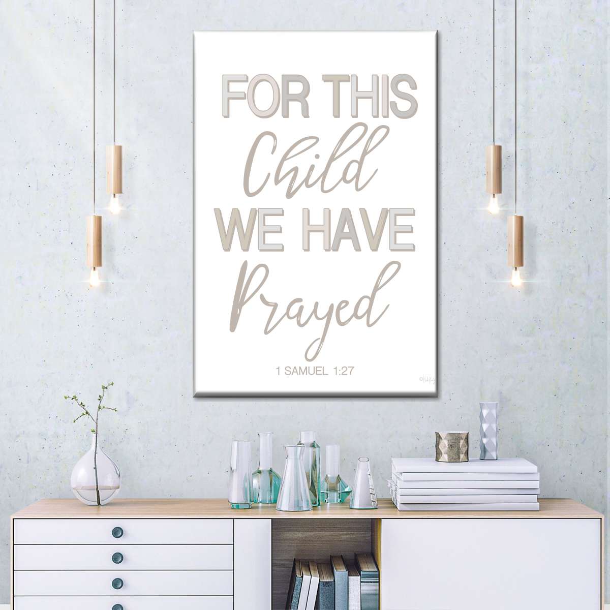 For This Child We Have Prayed Canvas Wall Art - Christian Wall Decor Art - Religious Wall Decor