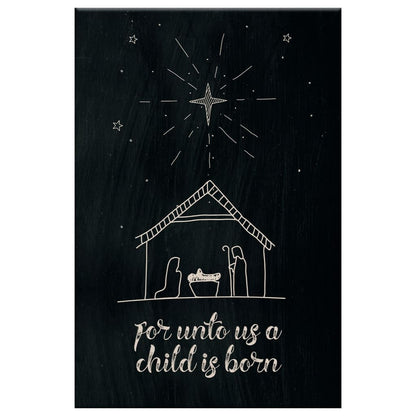 For Unto Us A Child Is Born Nativity Of Jesus Christmas Canvas Art - Bible Verse Canvas - Scripture Wall Art