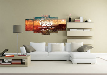 For Where Your Treasure Is There Your Heart Is Wall Art Canvas Print - Christian Canvas Wall Art