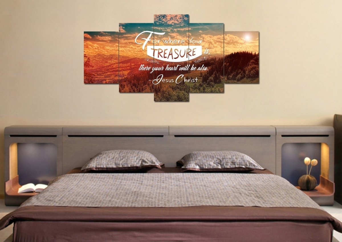 For Where Your Treasure Is There Your Heart Is Wall Art Canvas Print - Christian Canvas Wall Art