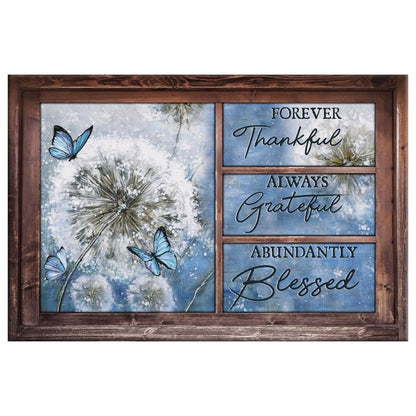 Forever Thankful Always Grateful Abundantly Blessed Wall Art Canvas Print - Religious Wall Decor