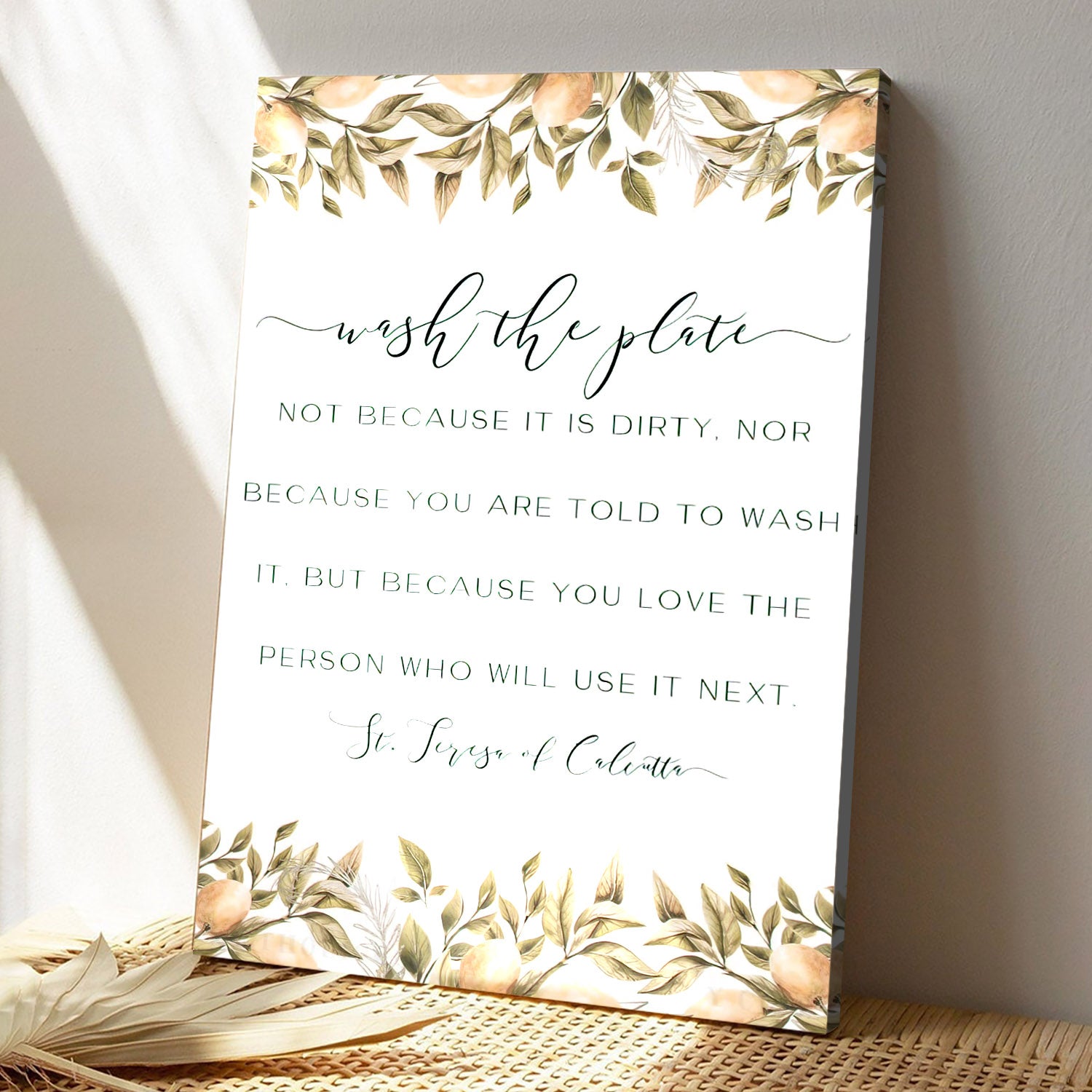 Wash The Plate - JCanvas Wall Art - Christian Canvas Prints - Faith Canvas - Bible Verse Canvas - Ciaocustom