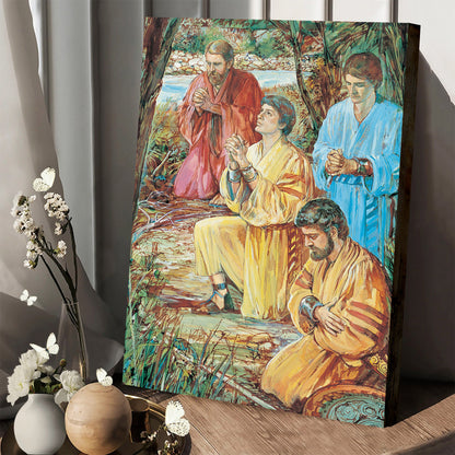 Four Sons Of Mosiah Kneeling In Prayer Canvas Pictures - Religious Canvas Wall Art - Scriptures Wall Decor