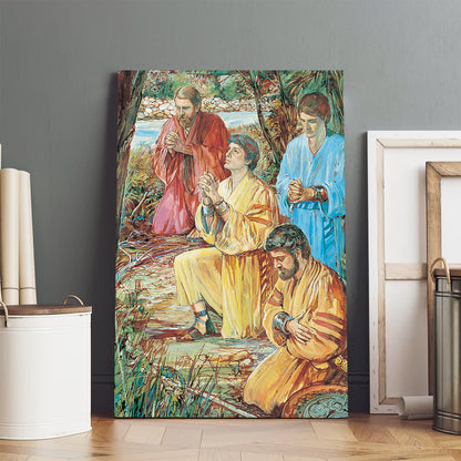 Four Sons Of Mosiah Kneeling In Prayer Canvas Pictures - Religious Canvas Wall Art - Scriptures Wall Decor