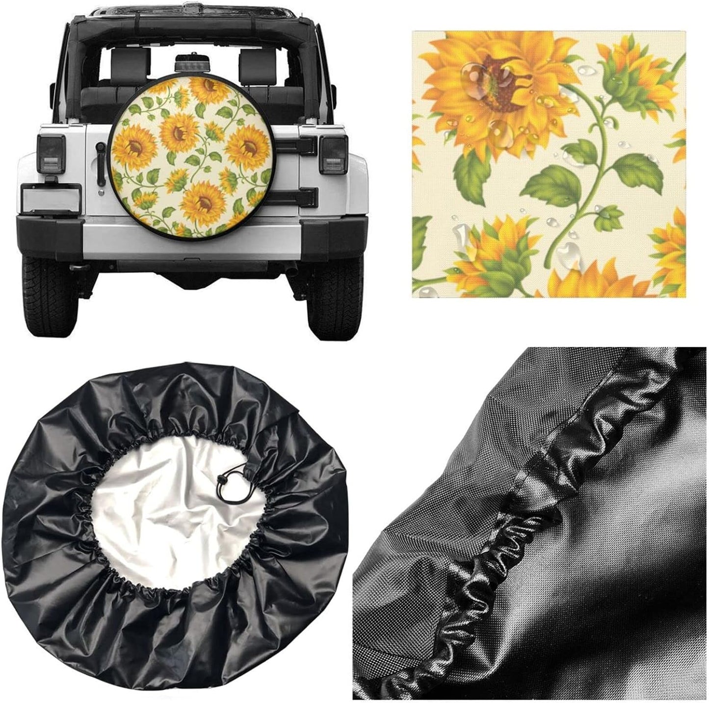 Fresh Sunflower Tire Totes Spare Tire Cover - Christian Tire Cover