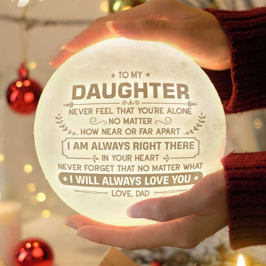 From Dad I'll Always Love With You 3d Printed Moon Lamp - To My Daughter From Dad - Birthday Gift For Daughter - Valentines Day Gifts For Daughter