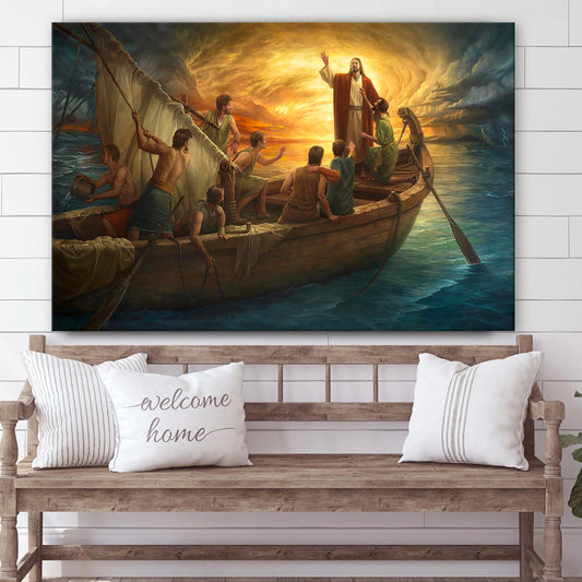 From Fear To Faith Canvas Wall Art - Jesus Picture - Christian Wall Decor