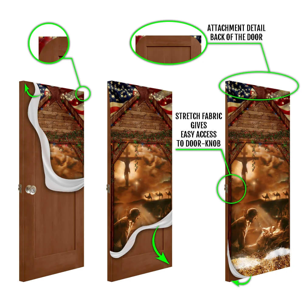 From The Manger To The Cross Door Cover - Jesus Door Cover - Christian Home Decor