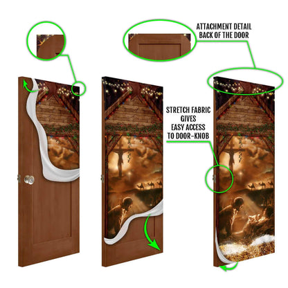 From The Manger To The Cross Door Cover - Religious Door Decorations