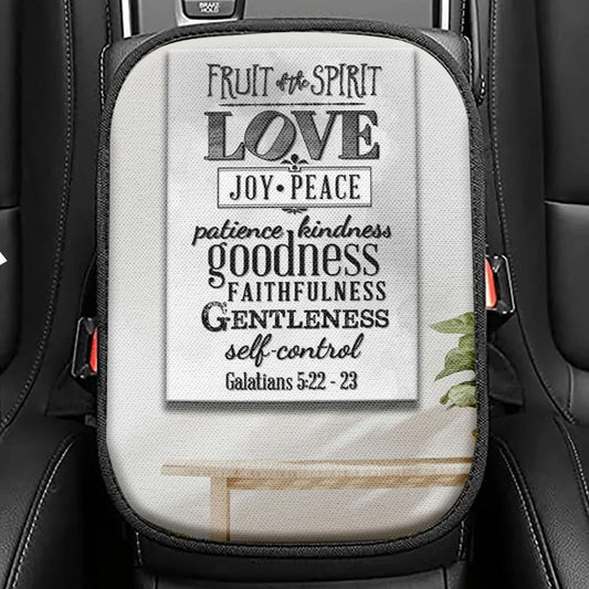 Fruit Of The Spirit Bible Verse Christian Seat Box Cover, Bible Verse Car Center Console Cover, Scripture Car Interior Accessories