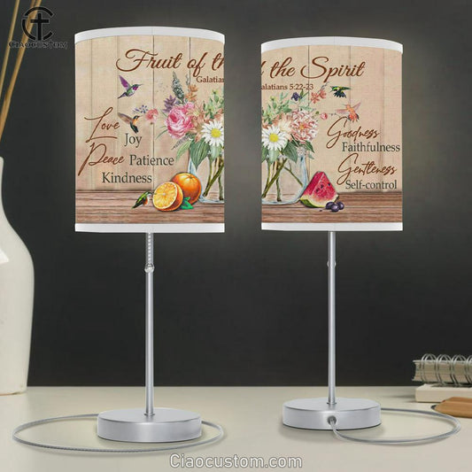 Fruit Of The Spirit Galatians 522-23 Bible Verse Table Lamp For Bedroom - Christian Room Decor