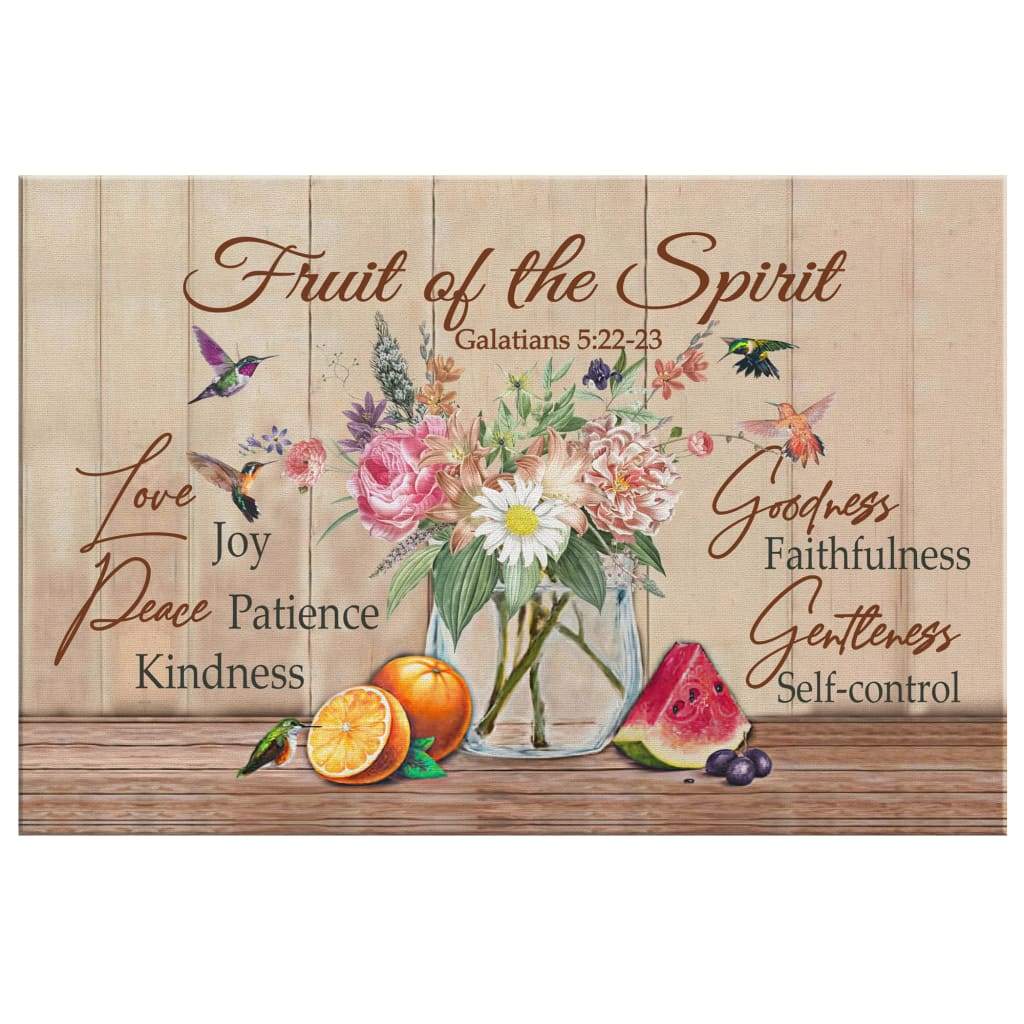 Fruit Of The Spirit Galatians 522-23 Bible Verse Wall Art Canvas - Religious Wall Decor