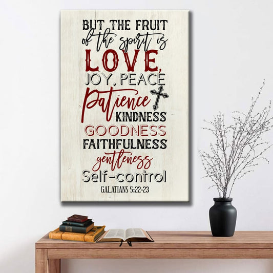 Fruit Of The Spirit Modern Farmhouse Style Canvas Art - Bible Verse Canvas - Scripture Wall Art