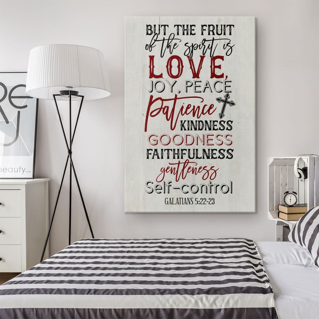 Fruit Of The Spirit Modern Farmhouse Style Canvas Art - Bible Verse Canvas - Scripture Wall Art