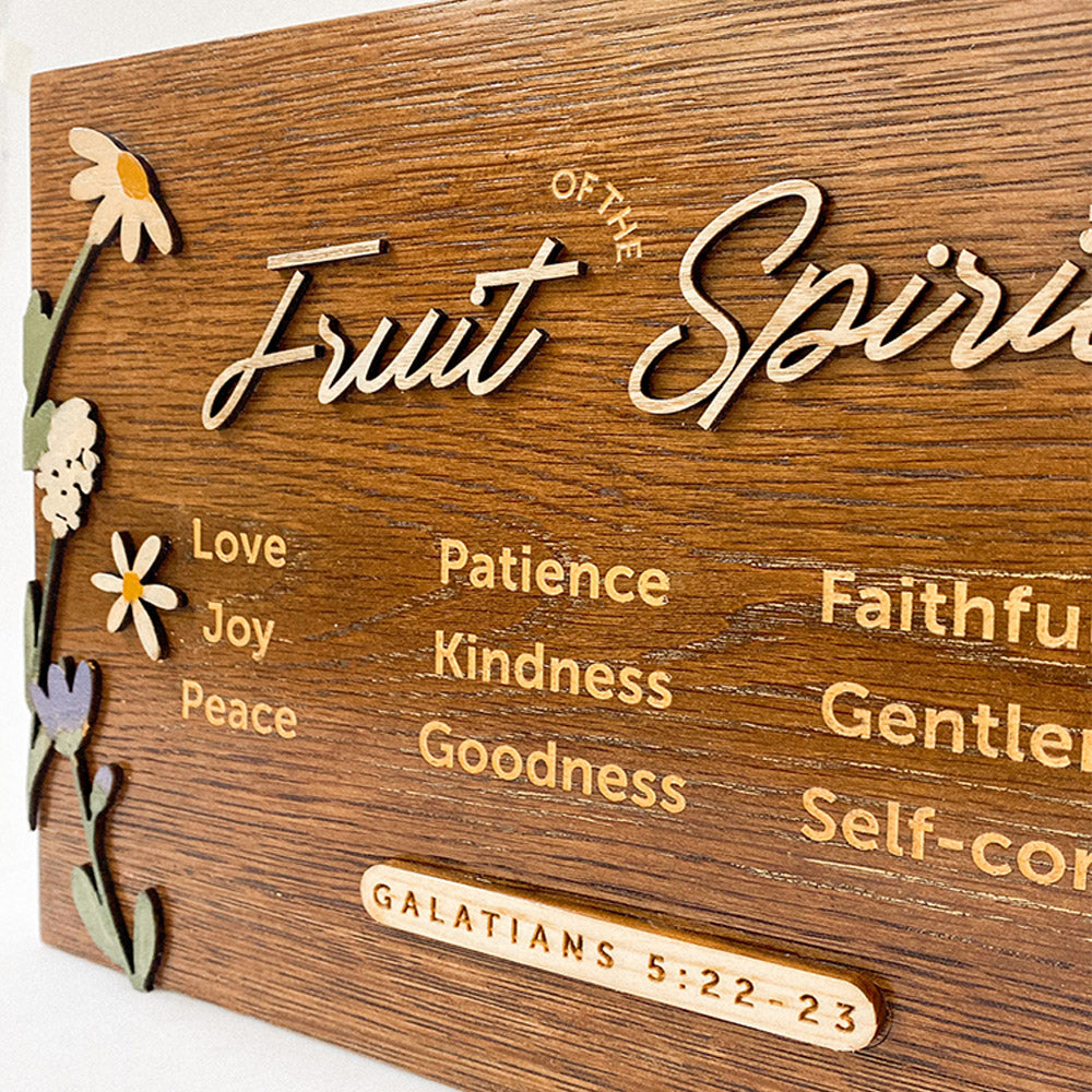 Fruit of the Holy Spirit Wood Sign - Christian Wood Signs - Bible Verse Wall Art