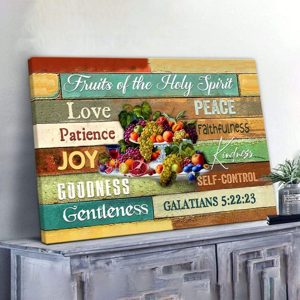 Fruits Of The Holy Spirit Wall Art Canvas, Christian Wall Art - Religious Wall Decor