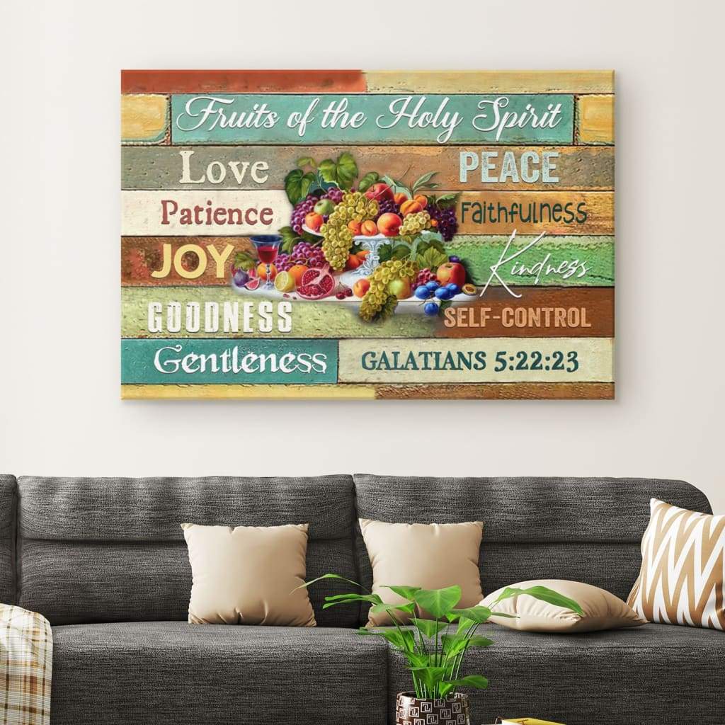 Fruits Of The Holy Spirit Wall Art Canvas, Christian Wall Art - Religious Wall Decor