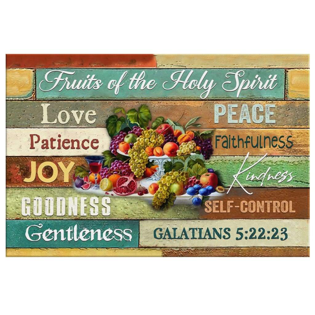 Fruits Of The Holy Spirit Wall Art Canvas, Christian Wall Art - Religious Wall Decor