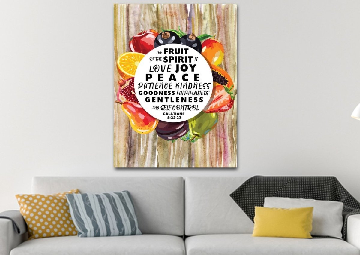 Fruity Center & Galatians 522 Fruit Of The Spirit Canvas Wall Art