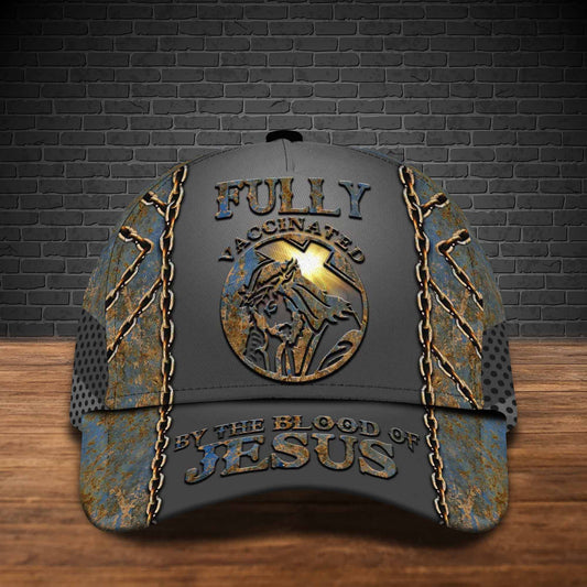 Fully Vaccinated By The Blood Of Jesus Cap Warrior Of Christ Cap