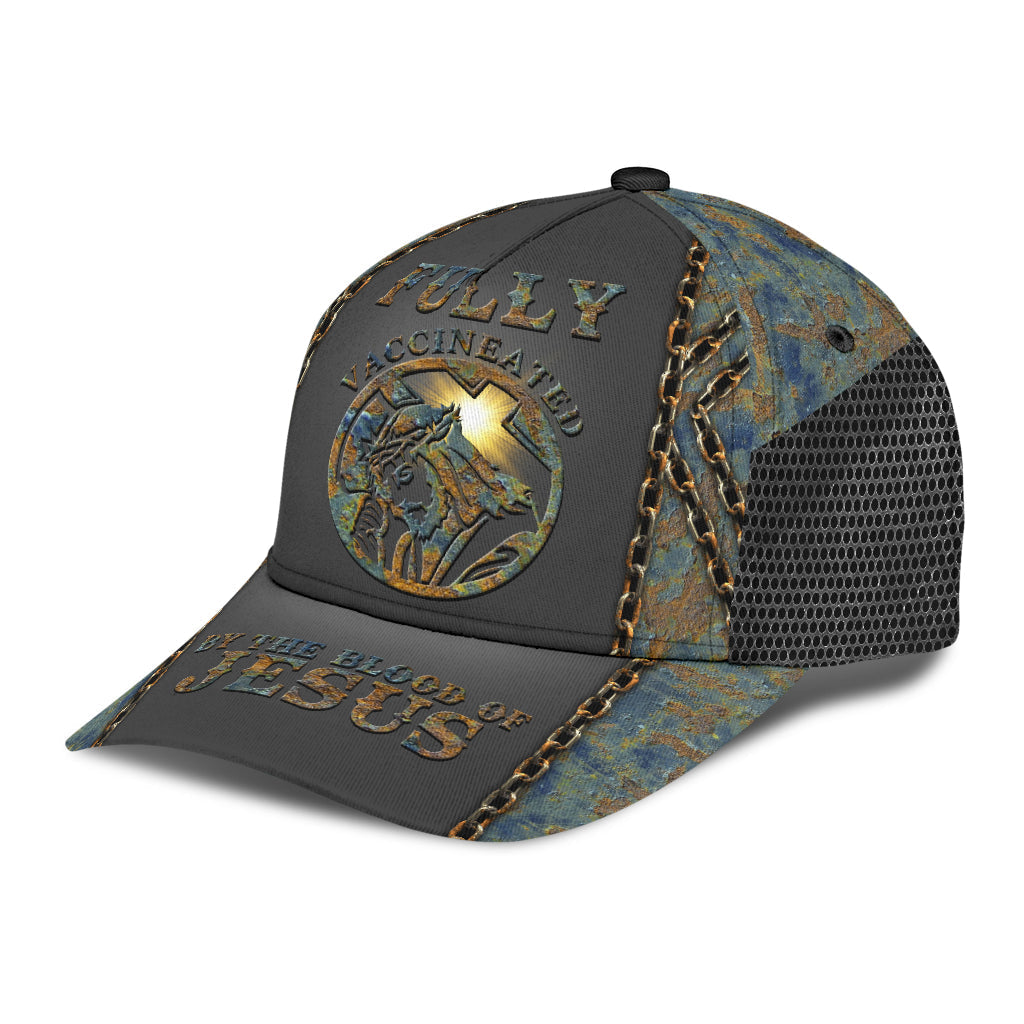 Fully Vaccinated By The Blood Of Jesus Classic Cap - Jesus All Over Print Baseball Cap Hat