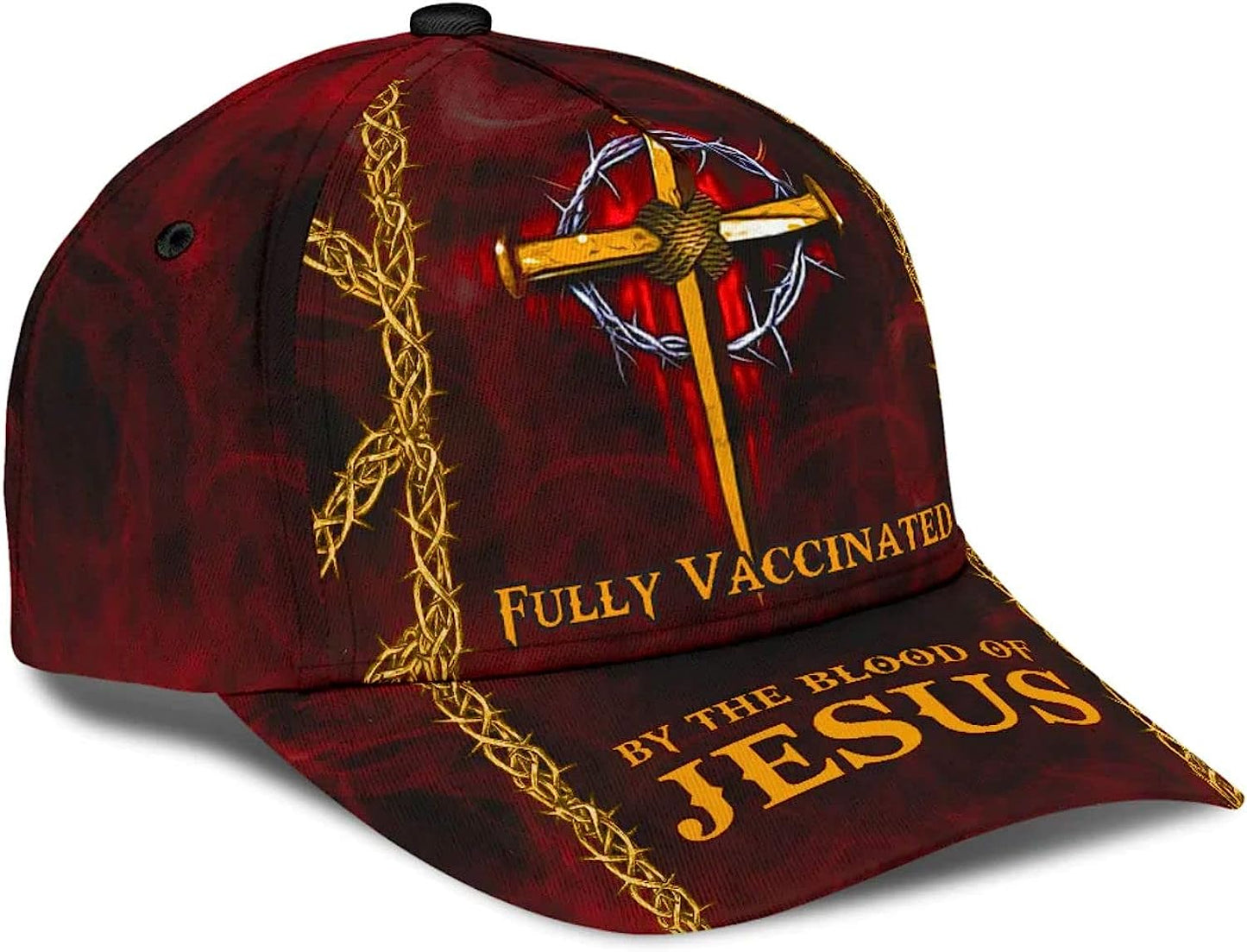 Fully Vaccinated By The Blood Of Jesus Cross Nails Baseball Cap - Christian Hats for Men and Women