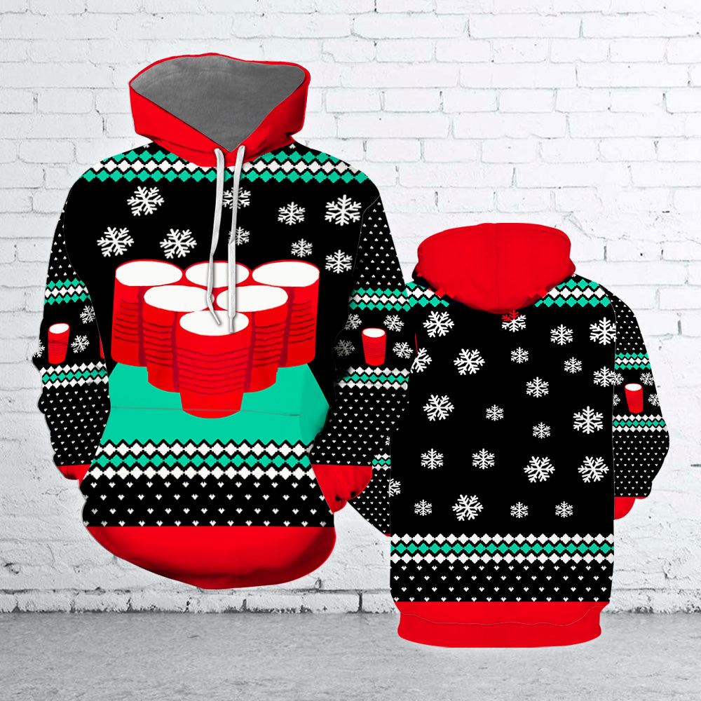 Fun Cups Christmas All Over Print 3D Hoodie For Men And Women, Christmas Gift, Warm Winter Clothes, Best Outfit Christmas