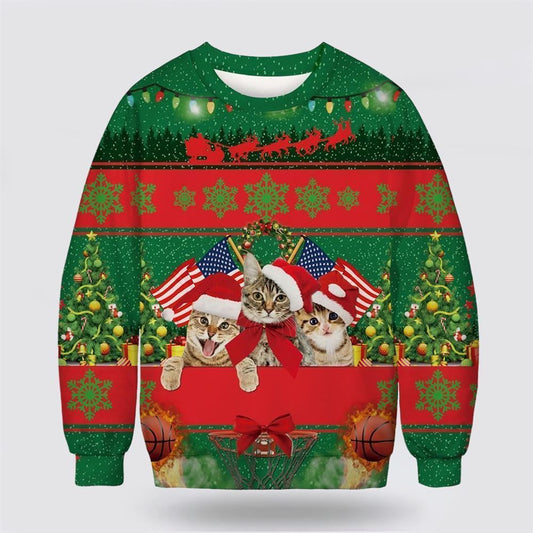 Funny Cat Ugly Christmas Sweater For Men And Women, Best Gift For Christmas, Christmas Fashion Winter
