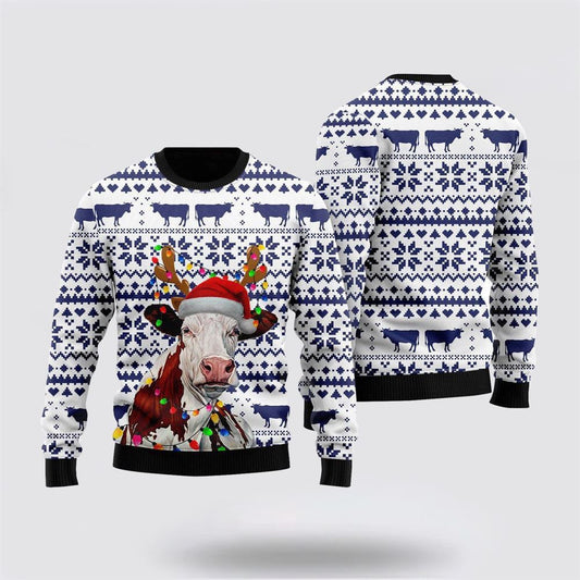 Funny Christmas Cow Ugly Christmas Sweater, Farm Sweater, Christmas Gift, Best Winter Outfit Christmas