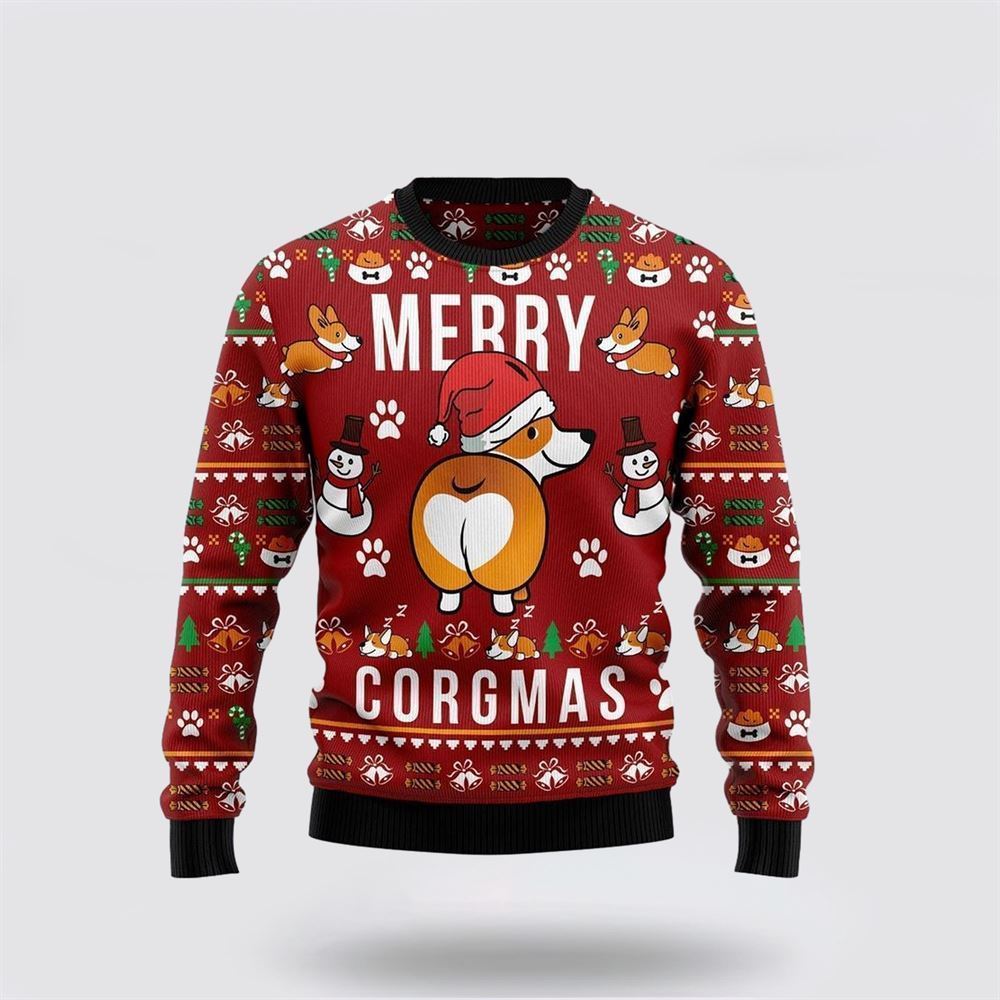 Funny Corgi Dog Merry X-mas Ugly Christmas Sweater For Men And Women, Gift For Christmas, Best Winter Christmas Outfit