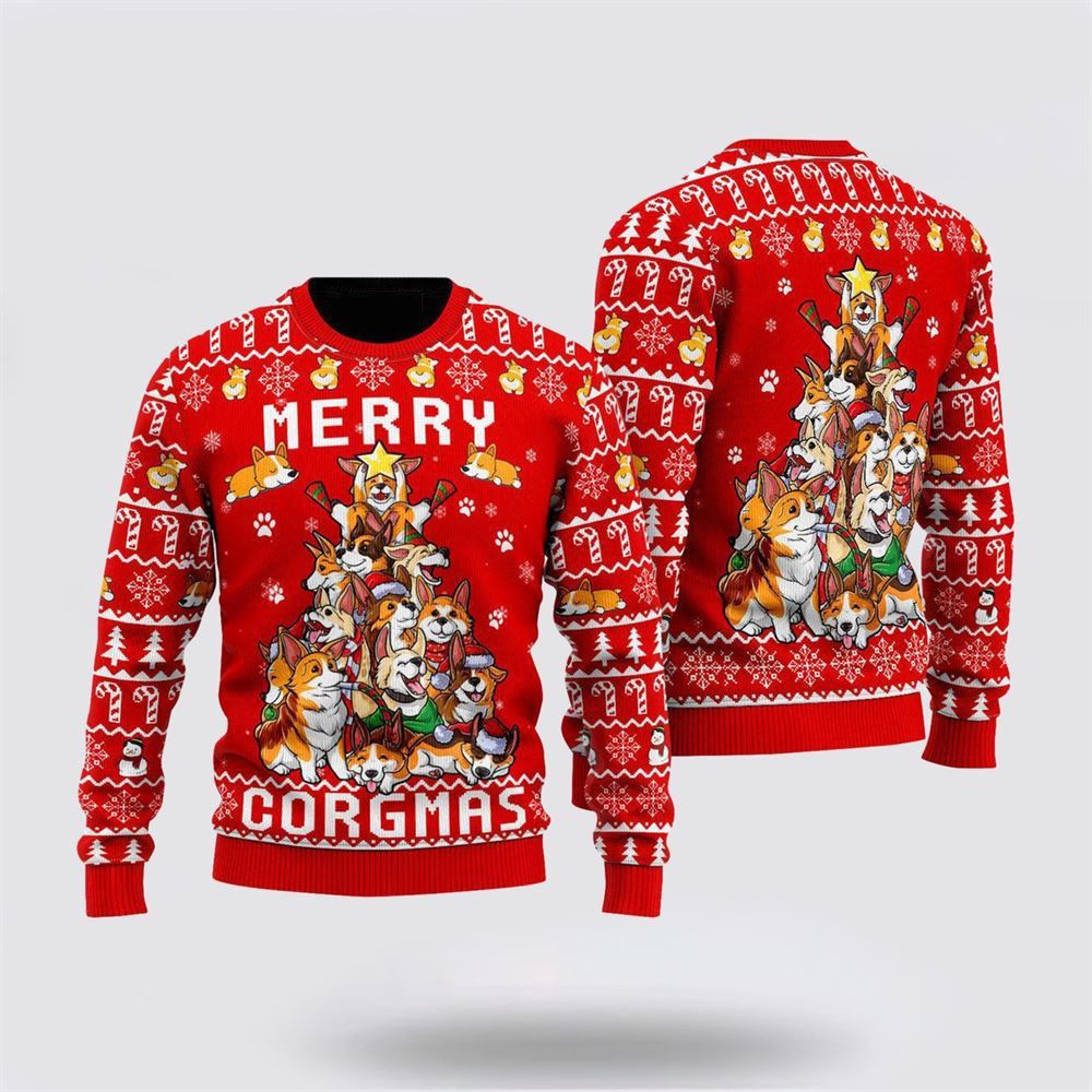 Funny Corgi Merry Corgmas Ugly Christmas Sweater For Men And Women, Gift For Christmas, Best Winter Christmas Outfit