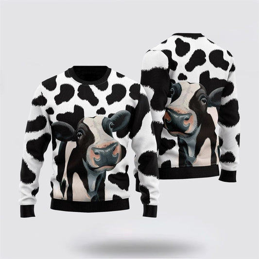 Funny Cow Pattern Ugly Christmas Sweater, Farm Sweater, Christmas Gift, Best Winter Outfit Christmas