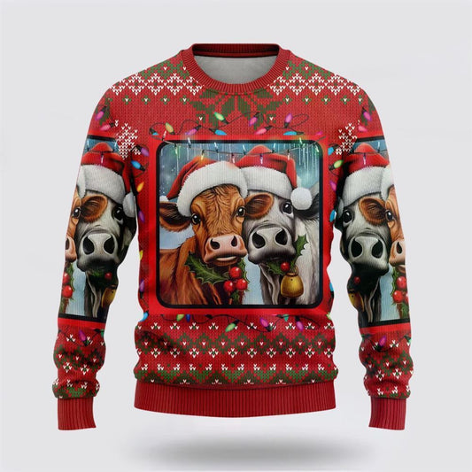 Funny Cows Ugly Christmas Sweater, Farm Sweater, Christmas Gift, Best Winter Outfit Christmas
